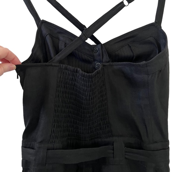 BEBE Linen Blend Short Romper In Black Size S - Picture 11 of 16
